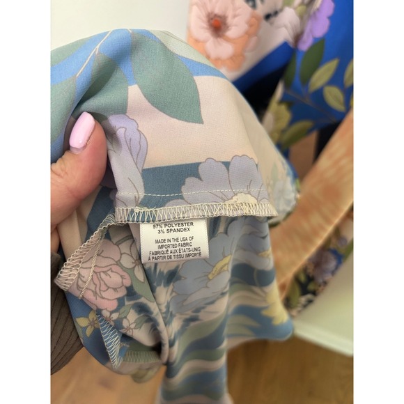 MISA Los Angeles Floral Maxi Dress V Neck Sleeveless Summer Dress M/L - Picture 4 of 5